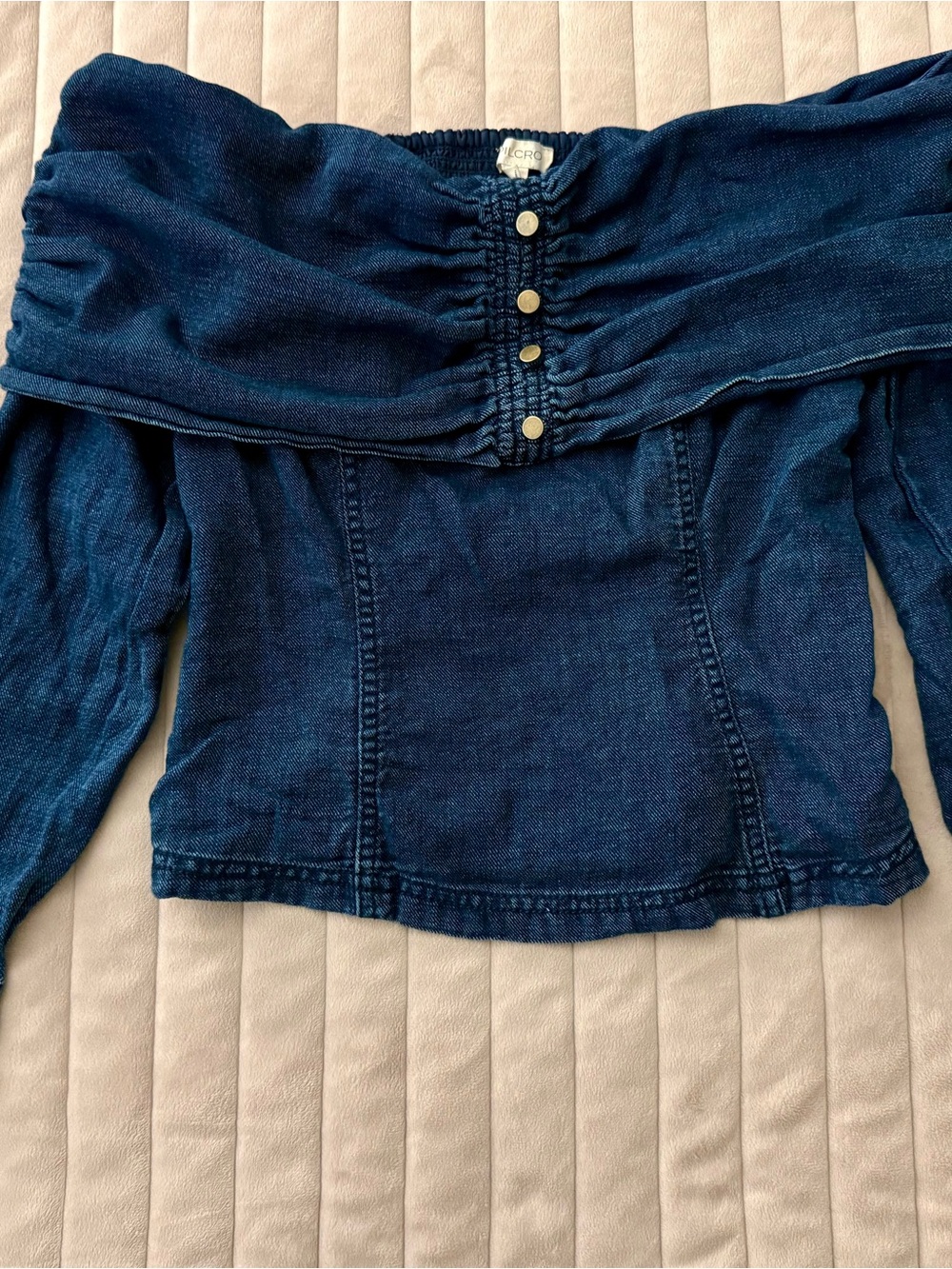 Pilcro- Off-the-Shoulder Indigo Denim Women’s Top